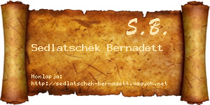 Sedlatschek Bernadett névjegykártya