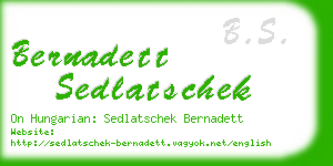 bernadett sedlatschek business card